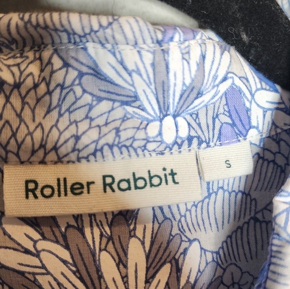 Roller Rabbit Button Front Long Sleeve Cotton  shirt blue white purple Small - Picture 4 of 15